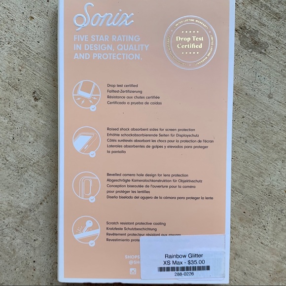 NWT Sonix iPhone Case Rainbow Glitter - XS Max - Picture 6 of 6